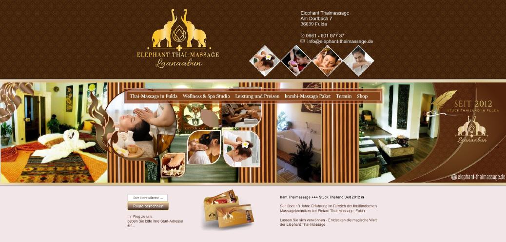 Homepage Design f&uuml;r "Elephant" � Thai-Massage