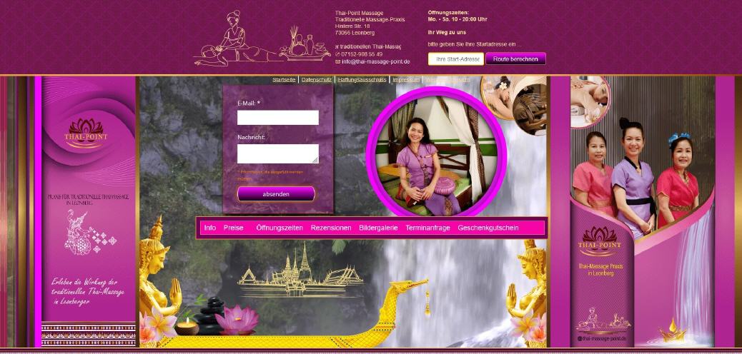 Homepage Design f&uuml;r "Thai-Point" � Thai-Massage